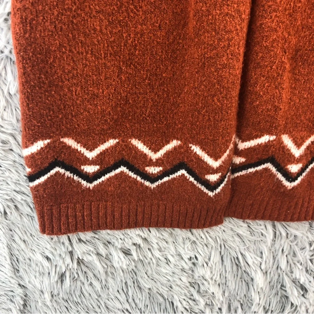 Absolutely Famous Sweater Womens Large Southwestern Aztec Cardigan Soft Brown